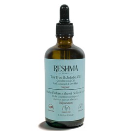 Reshma Beauty Tea Tree & Jojoba Henna Infused Repair Oil with Glass Dropper – 100% Pure & Natural Multi-Purpose Repairing Conditioning Oil for Dry and Damaged Hair, Beard & Eyebrows – 3.38 fl oz