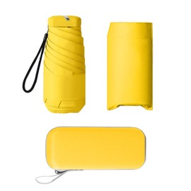 AUSDINAUTO Mini Umbrella - Wind Resistant and Waterproof - Ideal for Rain and Water, yellow, Mini