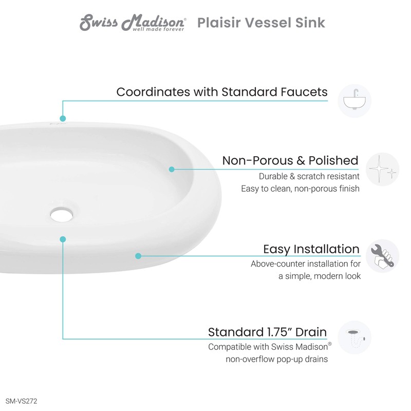 Plaisir Round Rectangle Vessel Sink