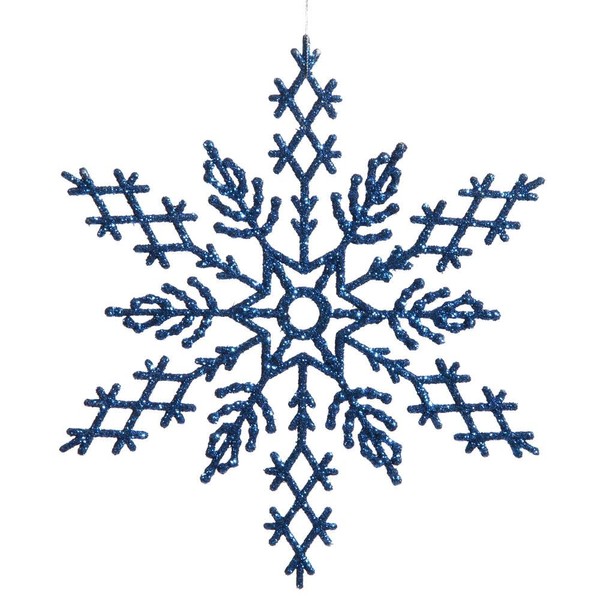 Vickerman Glitter Snowflake Christmas Ornaments with 12 per PVC Box,