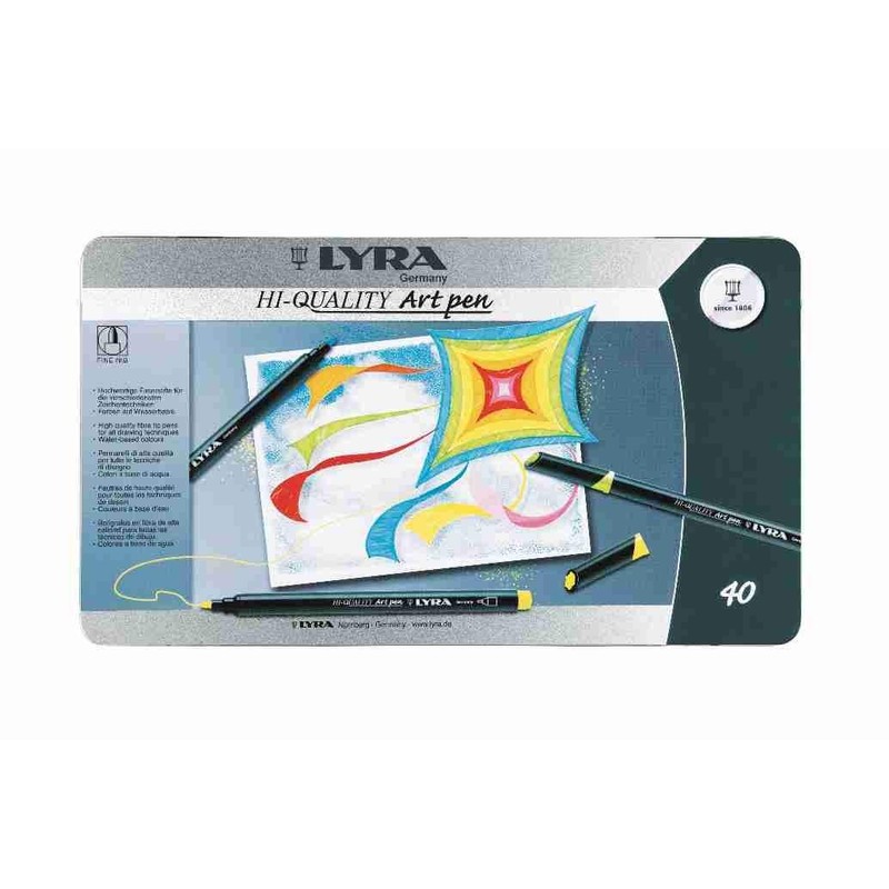LYRA Art Pen, Fine Art Marker Set, 40 Assorted Colours,