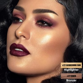 FOCALLURE 2 Pcs Mineral Cream Contour Stick,Moisturize Highlighter and Bronzer Pen,Non Stick Face Brightens & Shades Pencil,Long Lasting & Smooth Gliding Face Illuminator Makeup,Medium-warm