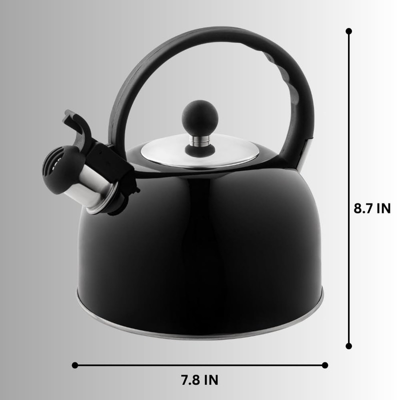 Venoly 2.5 Liter Whistling Tea Kettle - Modern Stainless Steel