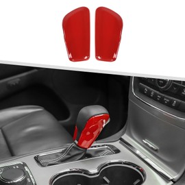 Jimen Compatible with Jeep Grand Cherokee 2017-2020, Center Console Gear Shifter Knob Cover Trim (Red)