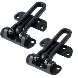 TOGU 2 Pack Solid Door Security Guard,Gate Latches Swing Bar Door Lock,Burglar-Proof Padlock Door Clasp for Home,Apartment,Hotel,Motel,Dormitory,Black