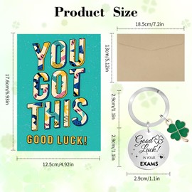 DOINEUFL Good Luck Gifts, You Got This Good Luck Cards ＆ Keyring with Kraft Envelope, Best of Good Luck In Your Exams, Driving Test