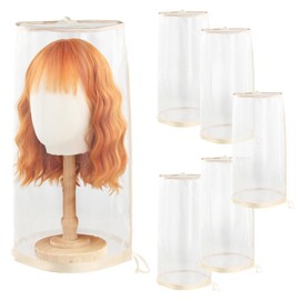 AIHOPESTO 5PCS Wig Storage Bags for Multiple Wigs Covers to Keep Wig Fresh, Holder Stand Dust Cover with Drawstring, Hair Salon Accessories Supplies & Kit for Salon Home Use