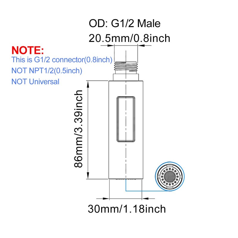 7Trees G1/2 Replacement Part Bathroom Kitchen Faucet Pull-Out Spray Head