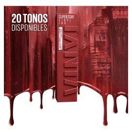 Maybelline Super Stay Vinyl Ink, Labial Líquido de Larga Duración, Efecto Vinilo y Acabado Brillante Instantáneo, Color Intenso por Hasta 16 Horas, Tono Peppy