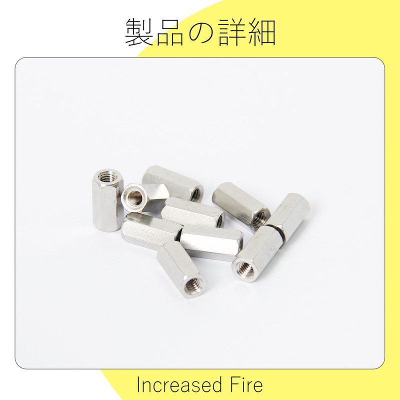 Increased Fire Stainless Steel Hex Nuts M3 10mm Long Rod