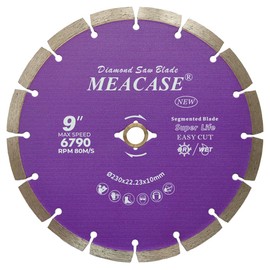 Meacase 9 inch General Purpose Segmented Diamond Saw Blade for Concrete Masonry Brick Block Stone