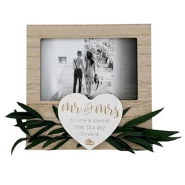 BallarArt CO Engagement Photo Frame with Heart Design, Romantic Couple Picture Frame, 6x4 Wedding Pictures Frame, Engagement Anniversary Tabletop Decor