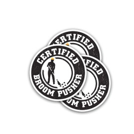 314PI (3pcs) Broom Pusher Certified Sticker, Hard Hat Sticker, Helmet Sticker, Water Assitant for Laptop, Phone, Kindle Sticker, Contruction Stickers, Lineman Stickers, Hard Hat Stickers (Size 2")