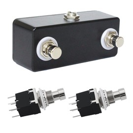 ECSiNG 2pcs 6Pin Electric Guitar Effect Pedal Switches PBS-24-202P Bypass ON/ON DPDT Latching Stomp Foot Switch AC 250V/2A 125V/4A
