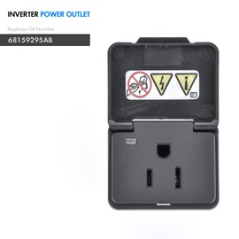 115V Power Outlet Inverter Compatible with Dodge Ram 1500/2500/3500/4500/5500 2013-2016 - Dashboard AC Outlet Socket Replaces# 68159295AB