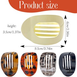 Dryxog 5 Stück Haarklammern Damen Mittelgroß Haarspange Flach Flat Claw Clip Haarklammer mit Leopardenmuster Haarspangen Damen Haarschmuck Bobby Pins Hair Jewellery für Alltag Sport Oder Fahren