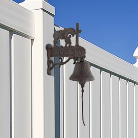 Cast Iron Dinner Bell, Retro Metal Outside Farmhouse Door Bell, Horse Shape Decoration Hanging Bell for Yard or Garden, Manually Shaking Doorbell Indoor Outdoor Wall Mounted Ornamental Dinner Bell