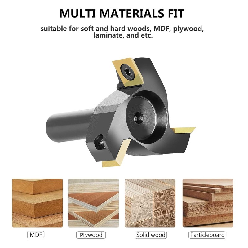 SpeTool Slab Flatting Router Bit 3 Flute Carbide Insert Planing