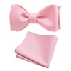 Gusleson Pink Self Tied Bow Tie for Wedding Mens Hot