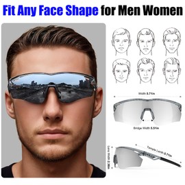 AJBAY Polarized Sports Sunglasses for Men Women,Wrap Around Sun Glasses for Running Cycling Baseball Fishing Golf Hiking