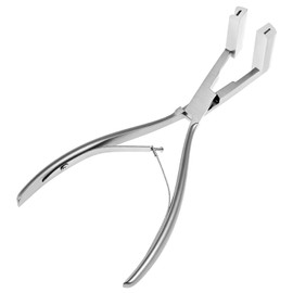 QWORK Tape In Hair Extensions Pliers, Flat Surface Hair Extensions Sealing Clamp Pliers Tool, Stainless Steel with Silicone Pad Jaws,