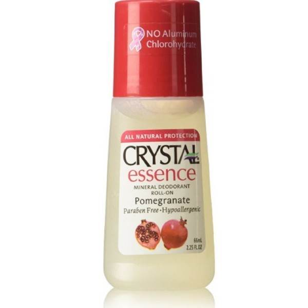 Crystal Essence Mineral Deodorant Roll-On, Pomegranate 2.25 oz ( Pack of 4)