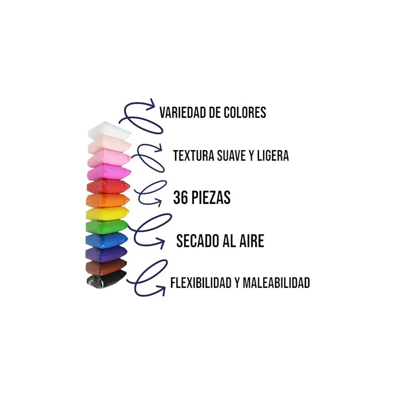 Foami Moldeable Plastilina Arcilla Manualidades 36 Piezas Blanco