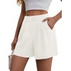 Feiersi Womens Casual Elastic Waist Wide Leg Suit Tailored Shorts