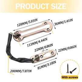 Yosawa 2 Pcs Chain Door Guard ，Door Chain Lock Door Latch ，Child Proof Apartment Front Chain Door Guard with Screws，Steel Chain with Leather Cover（Red Bronze/SL）