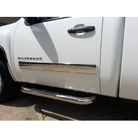Made in USA! Compatible with 2007-2013 GMC Sierra Regular Cab Body Side Molding Trim Full Width 4.25" 2PC Overlay