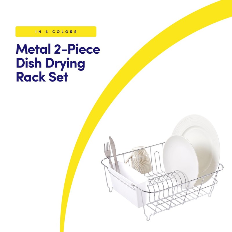 Sweet Home Collection Metal 2 Piece Dish Drying Rack Set