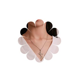 Allereya Vintage Crystal Cross Pendant Necklace Initial S Necklace Rhinestone Cross Necklace Silver CZ Cross Choker Necklace Jewellery for Women and Girls