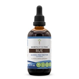 Secrets of the Tribe Rue Tincture Alcohol-Free Extract, High-Potency Herbal Drops, Tincture Made from Rue (Ruta graveolens) Dried Herb 4 oz