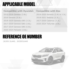 Upgrade Aluminum Oil Filter Complete Assembly Kit Fit for Hyundai Palisade 2020-2024 Genesis G80 2017-2020 for Kia Telluride 2020-2024 for Kia Sorento Cadenza Sedona 2017-2021,Replaces# 26300-3LAA0