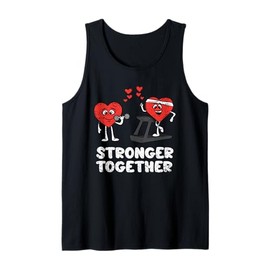 Stronger Together Valentines Day Heart Workout Fitness Gym Tank Top