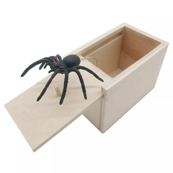 Unbranded 1* Wooden Prank Spider Scare Box Hidden In Case