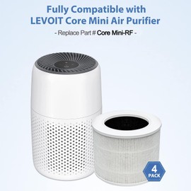4-Pack Core Mini Air Purifier Replacement Filter Compatible with LEVOIT Core Mini Air Purifier,Core Miini-P,3-in-1 High Efficiency HEPA Filter, Mini-RF Filter with 12 Aroma Pads,Core Mini-RF