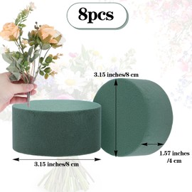 Hpmjz 8 Pcs Floral Foam Blocks Green Round Wet Dry Foams Plant Arrangements Foam Garden Florist Decorations for Fresh & Artificial Flowers Wedding Party Home DIY Crafts