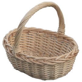 Red Hamper S015/HOME Wicker Childs Oval Shopping Basket