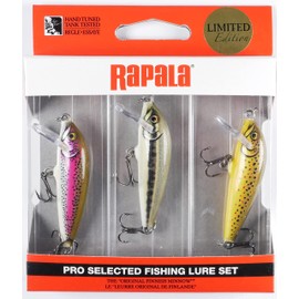 Rapala - CD05 Artistic Set of 3 Trout Fishing Lures - Balsa Construction - Sinking Freshwater Fishing - Swim Depth 0.9-1.8 m - Size 5 cm / 5 g - Made in Estonia - Trout Colour