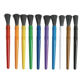 Colorations® Plastic Handle Chubby Paint Brushes with Nylon Bristles, Set of 10, Plastic Handle Paint Brushes, Crafts for Kids, Painting for Kids, Kids Paint Brushes, Paint Brushes for Children