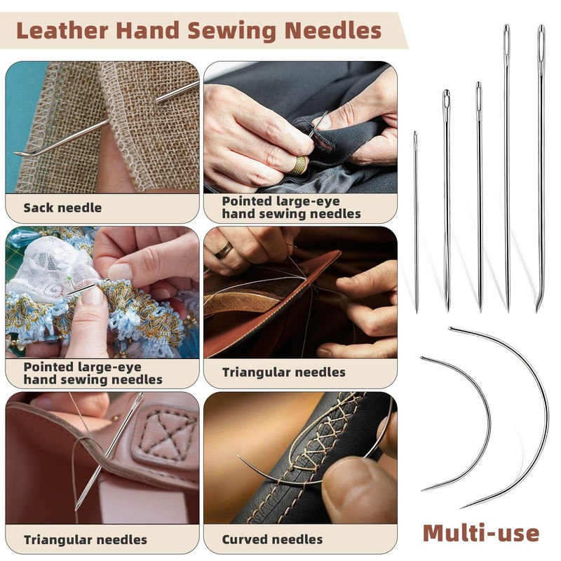 Ftyiwu Waxed Thread, Upholstery Needle and Thread 32 Yards with