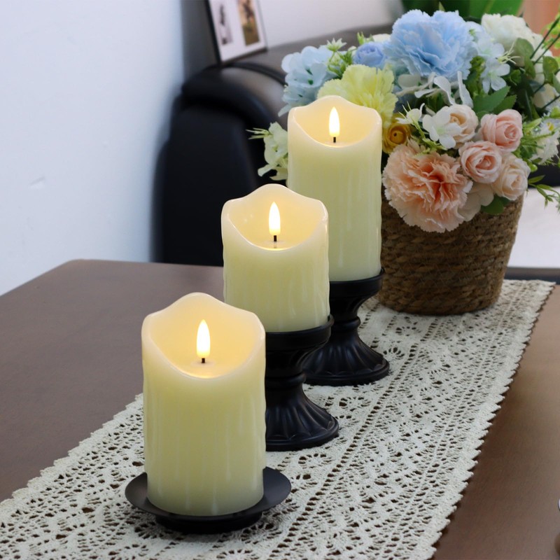 Warmhere Rechargeable Flameless Candles, Flickering LED Candles with Remote and