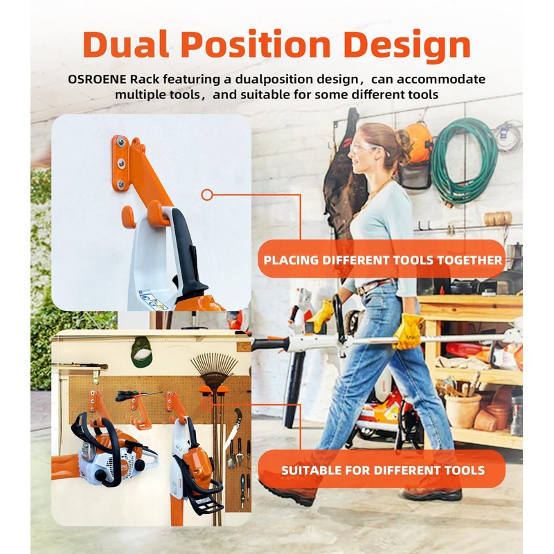 OSROENE Chainsaw Hanger, 1 Pack Chainsaw Wall Mount, Heavy Duty