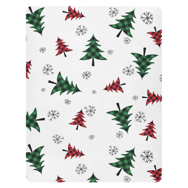 Pfrewn Christmas Crib Sheets for Boys Girls Buffalo Plaid Christmas
