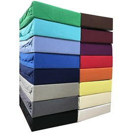 Leonado Vicenti Fitted Sheet, 100% Cotton Jersey, Choice of Colours, Sizes, Oeko-Tex Standard 100 Certified, 120 x 200 cm – 130 x 200 cm, Beige