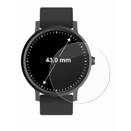 BROTECT Protective glass for wristwatches (circular, diameter: 43 mm), protective film, tempered glass [extremely scratch-resistant, 9H, anti-fingerprint, ultra-transparent]