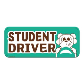 GEEKBEAR [Signature] Student Driver Car Magnet - Geekbear Line - Rectangular 8.7 x 3.5 in (1, Mint)