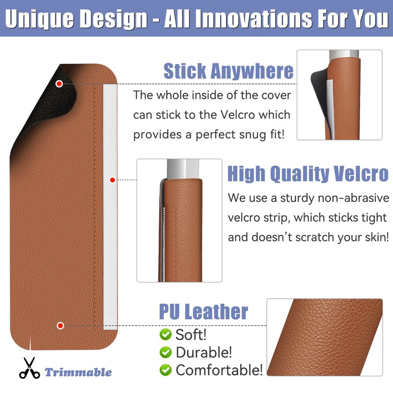 Metonsto Refrigerator Handle Covers, 5PCS Leather Kitchen Appliance Handle Covers,