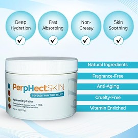 Severely Dry Skin Relief Cream with Cupuacu Butter, Shea Butter, Fragrance-Free, Lightweight, Long Lasting Moisturizer for Body & Face, Paraben-, Sulf